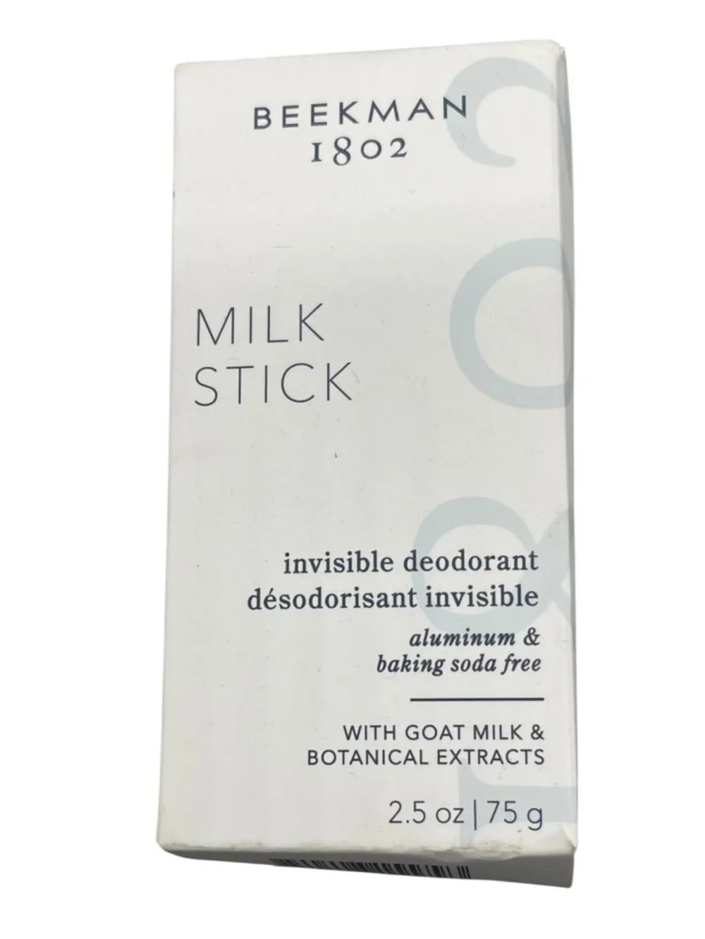 Beekman 1802 Milk Stick Invisible Deodorant 2.5Oz Aluminum Baking Soda Free READ